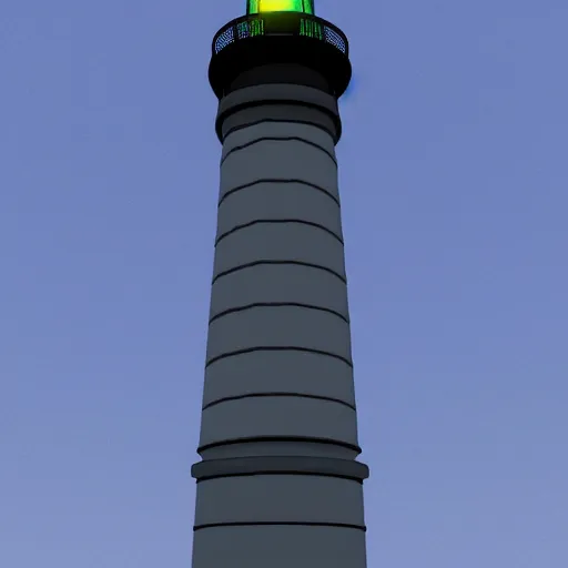 Prompt: futuristic version of a lighthouse in a dream world