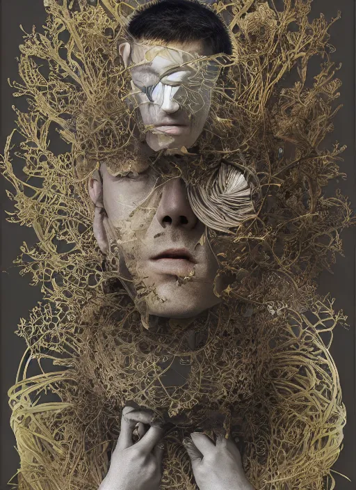 Prompt: portrait of janus bifrons, collage art, studio portrait against a black background, modern fine art, fractal, intricate, elegant, highly detailed, digital photography, subsurface scattering, by jheronimus bosch and yue minjun and greg rutkowski,