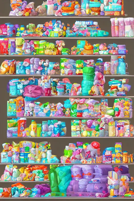 Prompt: Diaper Store overflowing with Diapers, digital art, professional illustration, highly detailed, trending on artstation