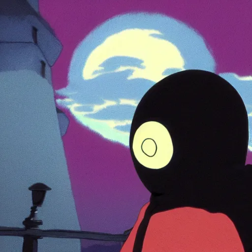 Prompt: no - face in the night made by studio ghibli ( ( ( purple ) ) ), ( ( lighting ) ), 8 k, smooth, high details, high qualitt,