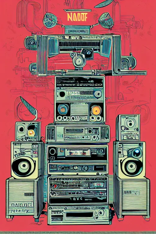 info graphic about n old tape machine robot by Dan Stable Diffusion OpenArt