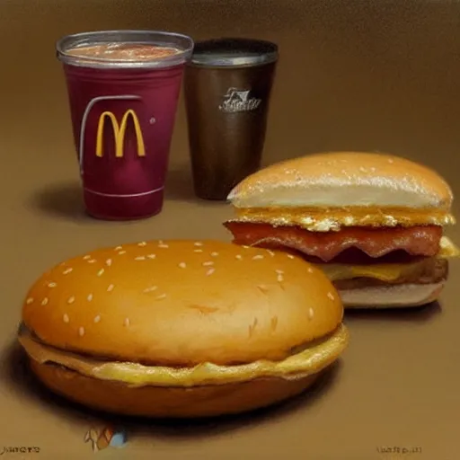 Image similar to A McDonalds cheeseburger, art by Donato Giancola and James Gurney, digital art, trending on artstation