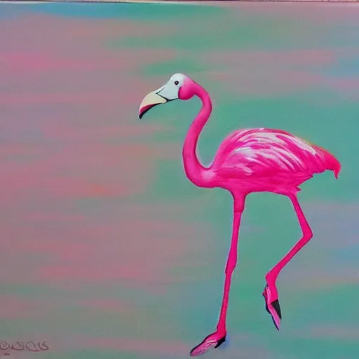 Prompt: a pink flamingo