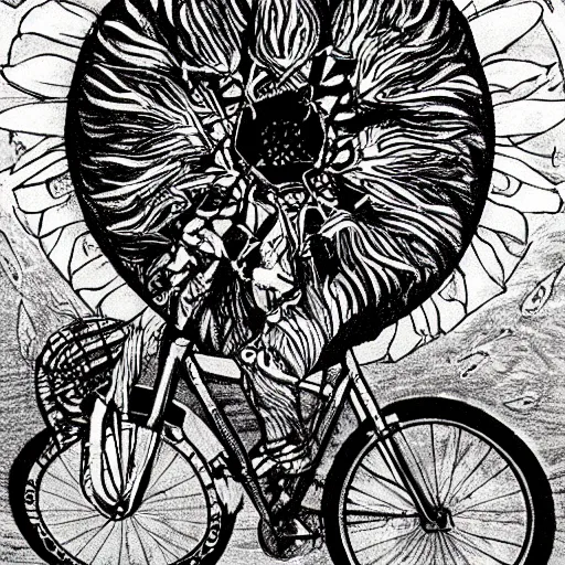 Image similar to albert hofmann bicycle day art