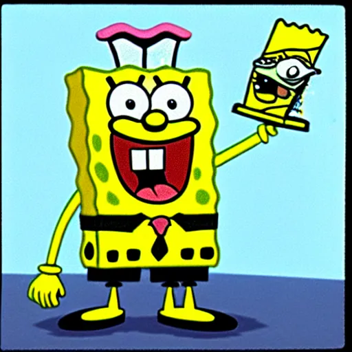 Prompt: spongebob squarepants looking depressed
