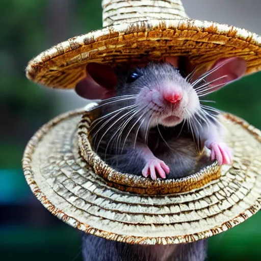 Image similar to photo of a rat wearing a sombrero