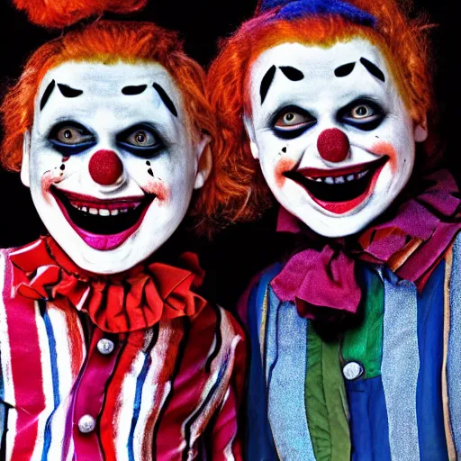 Image similar to conjoined clowns