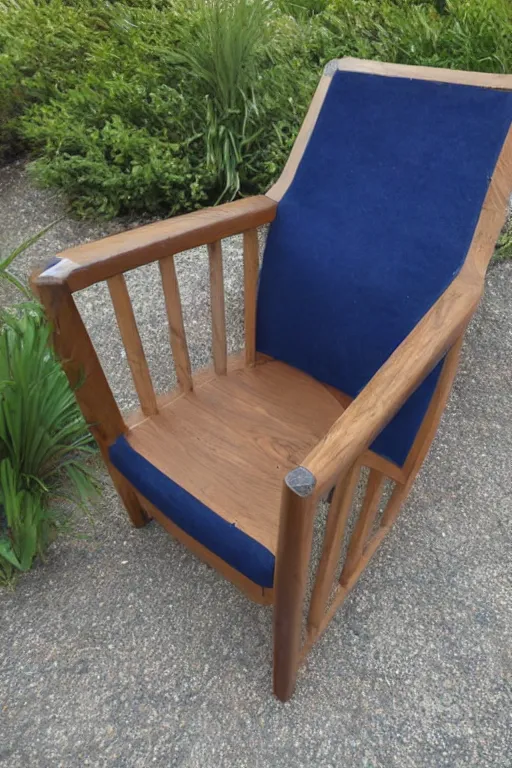 Image similar to a large chair made out of sapphire stone