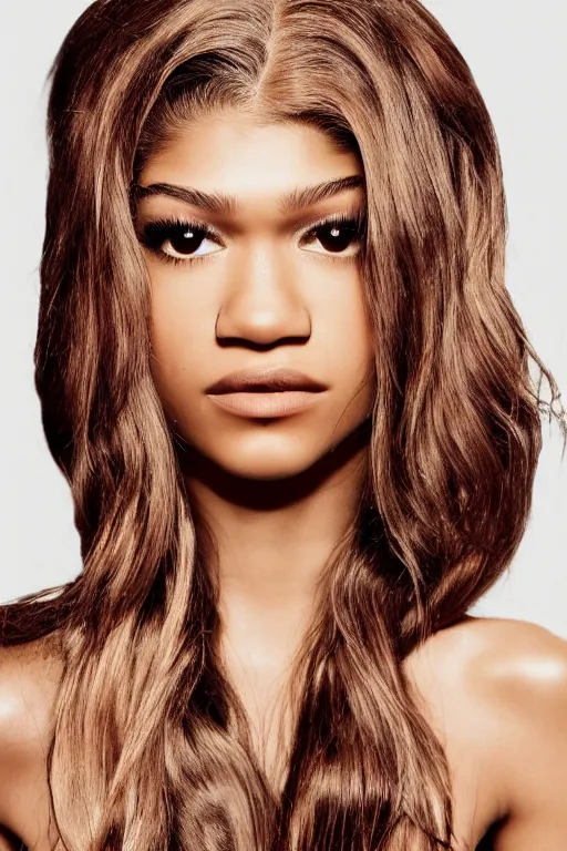 Image similar to A portrait photograph of Zendaya by Terry Richardson Ultra detailed, hyper realistic, 4k