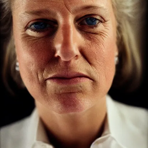 Prompt: face portrait of a swedish politician from the conservative party, photo by annie leibovitz