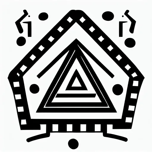 Prompt: Occult Triangle Vector Icon, Black and white