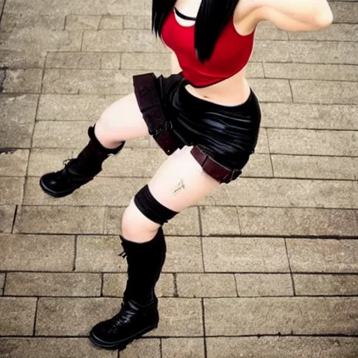 Prompt: cosplay of tifa lockhart, trending on artstartion