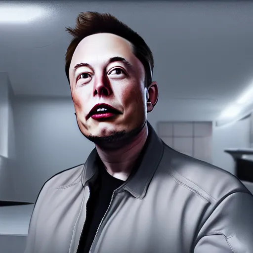 Image similar to Elon Musk with dog cone head on, realistic artstyle, wide shot, dramatic lighting, octane render, hyperrealistic, high quality, highly detailed, HD, beautiful, cinematic, 8k, unreal engine, facial accuracy, symmetrical