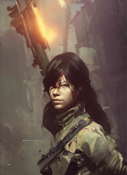 Image similar to of a sniper girl in war, portrait, by ruan jia and ross tran, detailed, epic, video game art.