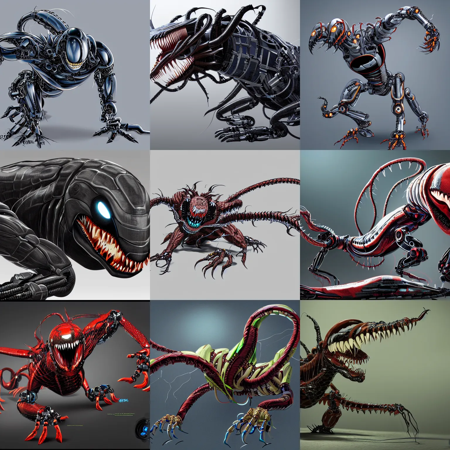 Image similar to concept art of robotic Venom, 8K resolution, detailed,