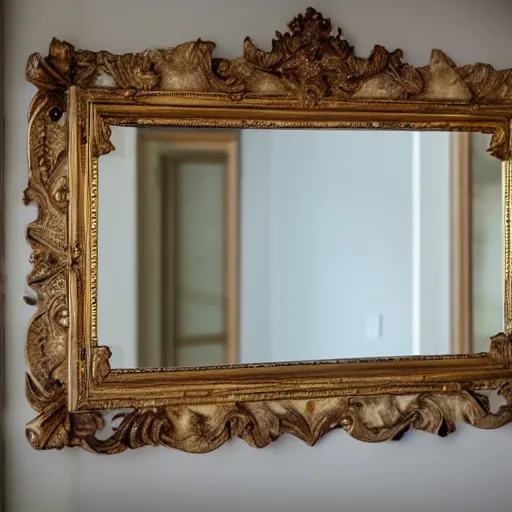 Prompt: photo of a mirror looking into another mirror forever