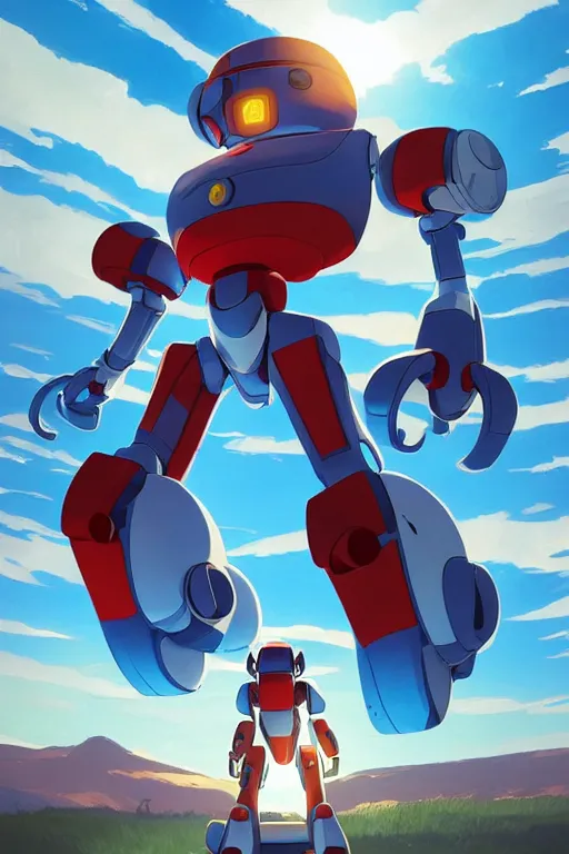 Image similar to metabots medabots medarotto medarot robot minimalist comics, behance hd by jesper ejsing, by rhads, makoto shinkai and lois van baarle, ilya kuvshinov, rossdraws global illumination ray tracing hdr radiating a glowing aura