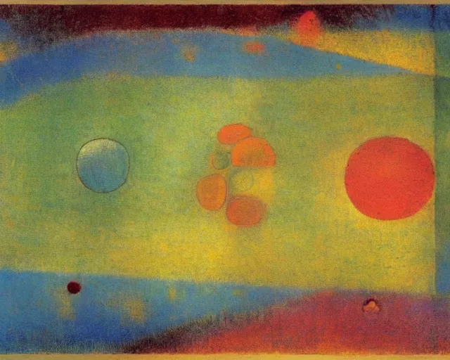 Prompt: Void of the soul. Odilon Redon. Paul Klee. Roberto Matta.