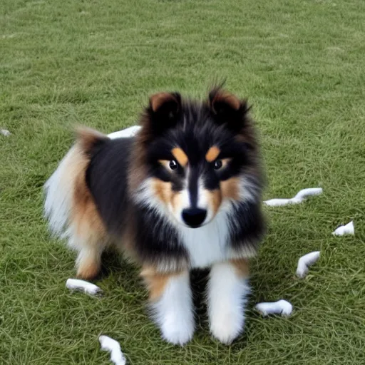 Prompt: a shetland sheepdog as a toy