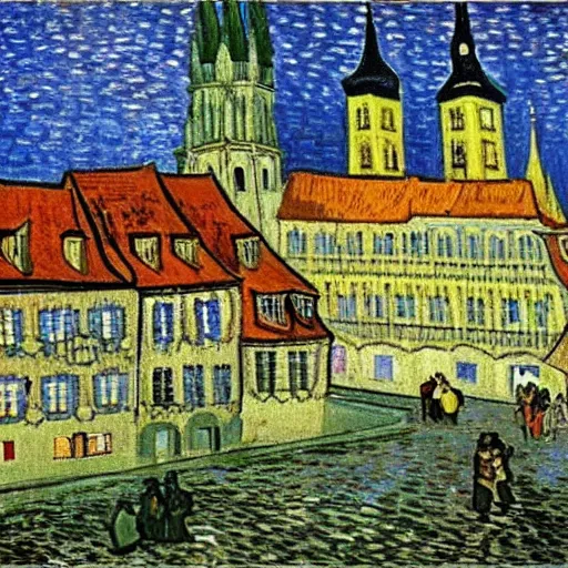 Image similar to Bamberg painted by Van Gogh