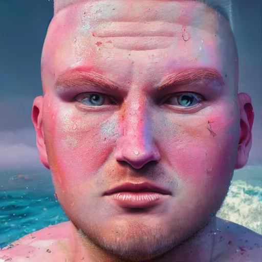 Image similar to hyperrealistic mixed media image of Patrick Star, stunning 3d render inspired art by István Sándorfi and Greg Rutkowski, perfect facial symmetry, realistic, highly detailed attributes and atmosphere, dim volumetric cinematic lighting, 8k octane extremely hyper-detailed render, post-processing, masterpiece,