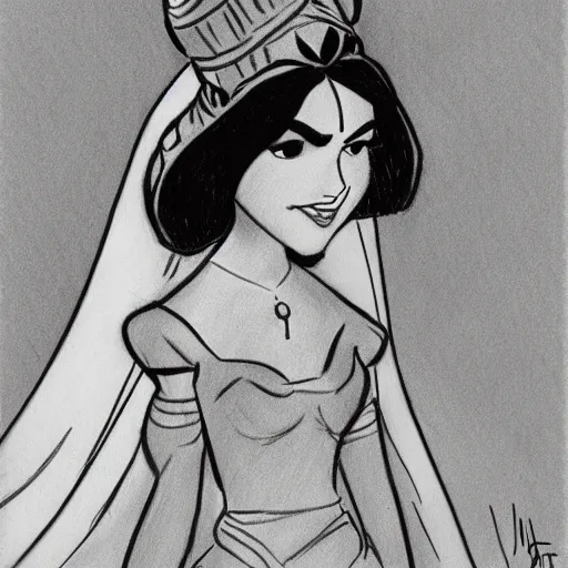 Image similar to milt kahl sketch of victoria justice as princess padme from star wars