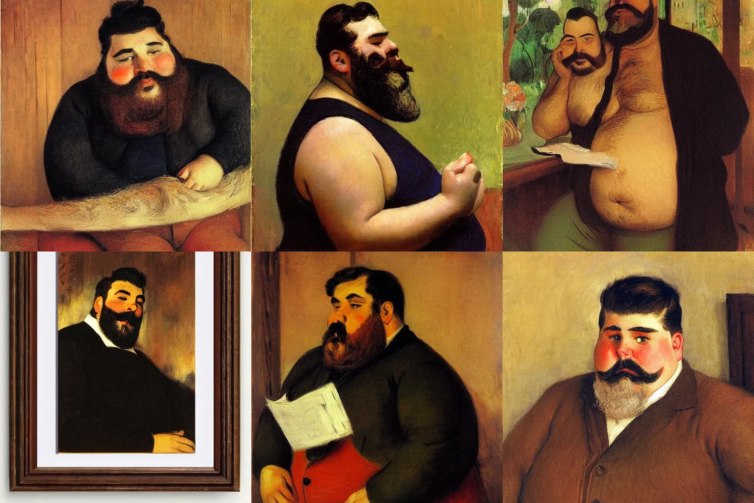 Prompt: portrait of a chubby bearded Awıni-American young man blushing, painting by Franz Marc, by Jean-Léon Gérôme, by Winsor McCay, today's featured photograph, 16K