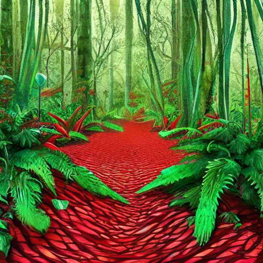 Image similar to a red jungle