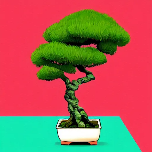 Image similar to bonsai olive! tree but minimalistic concept art by frank stella gilleard james whalen tom, colorful, soft light, trending on artstation, minimalism