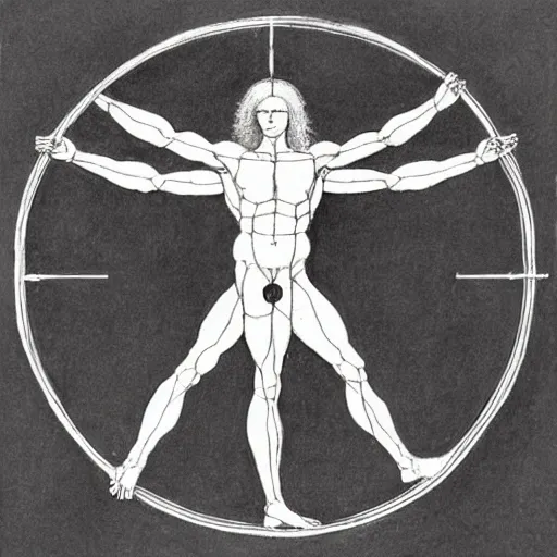 Image similar to Vitruvian Man Drawing by Leonardo da Vinci