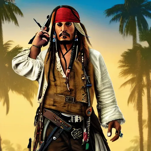 Image similar to jack sparrow gta 5 cover art