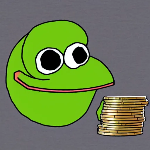 Image similar to pepe afraid of coins