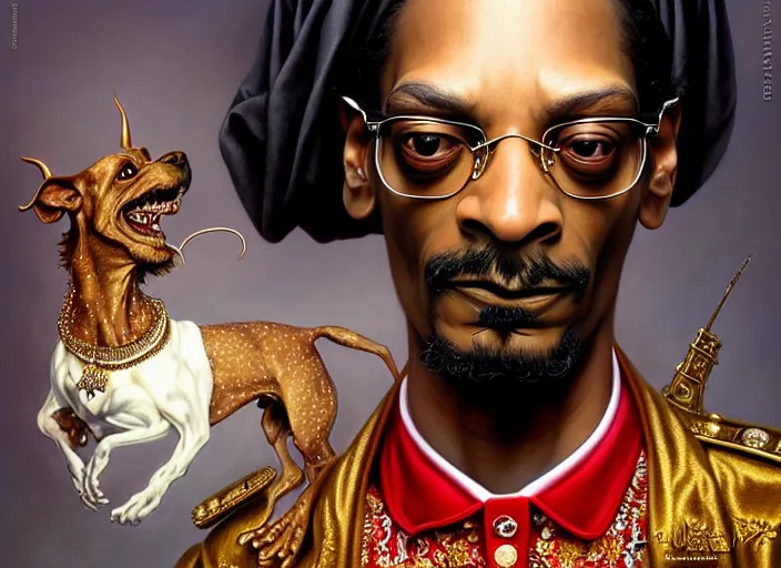 Prompt: snoop dog dressed as napoleon, intricate, elegant, highly detailed, centered, digital painting, artstation, concept art, smooth, sharp focus, illustration, artgerm, tomasz alen kopera, peter mohrbacher, donato giancola, joseph christian leyendecker, wlop, boris vallejo