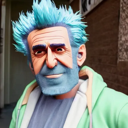 Image similar to Rick Sanchez as a real person 4k detailed super realistic