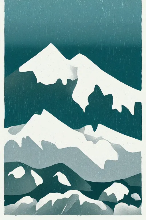 Prompt: alps, illustration, in the style of katinka reinke