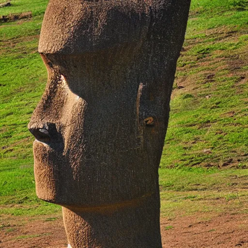 Prompt: Michael saylor easter island head