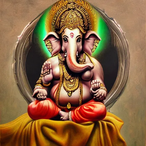 Prompt: Ganesha, elden ring boss, matte painting, detailed, elden ring, oil on canvas