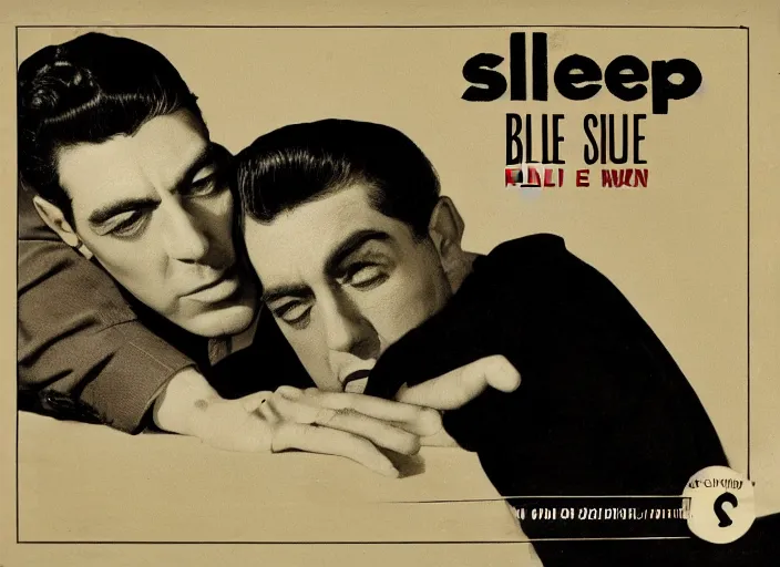 Prompt: an album cover named sleep from the 1940s of Billie eilish, dean martin album cover style