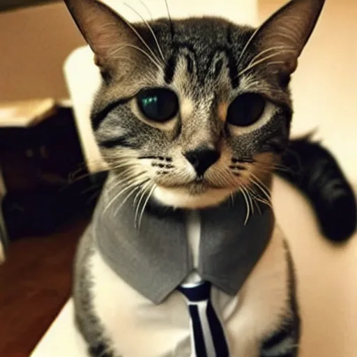 Image similar to photo of a cat wearing a buisness suit