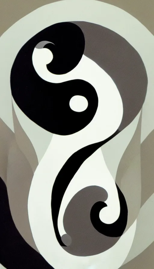 Image similar to Abstract representation of ying Yang concept, by schizophrenia patient