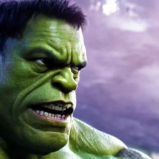 Image similar to dwayne johnson as the hulk by ang lee super realistic octane render 8 k extremely beautiful trending on artstation extremely violent