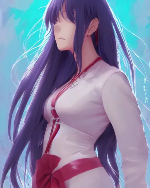 Image similar to anime portrait of Alanis Morissette as an anime woman by Stanley Artgerm Lau, WLOP, Rossdraws, James Jean, Andrei Riabovitchev, Marc Simonetti, and Sakimichan, trending on artstation