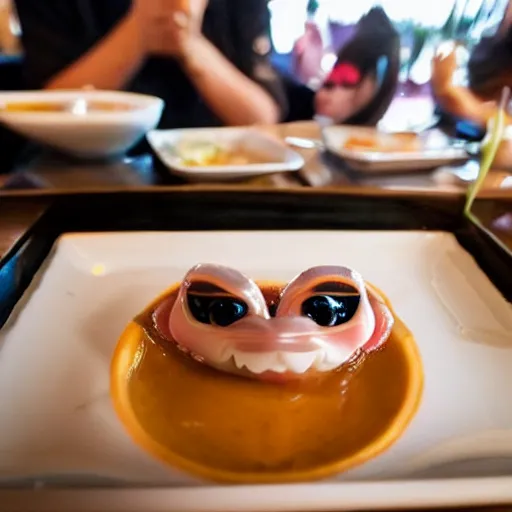 Image similar to baby shark served at a Japanese restaurant