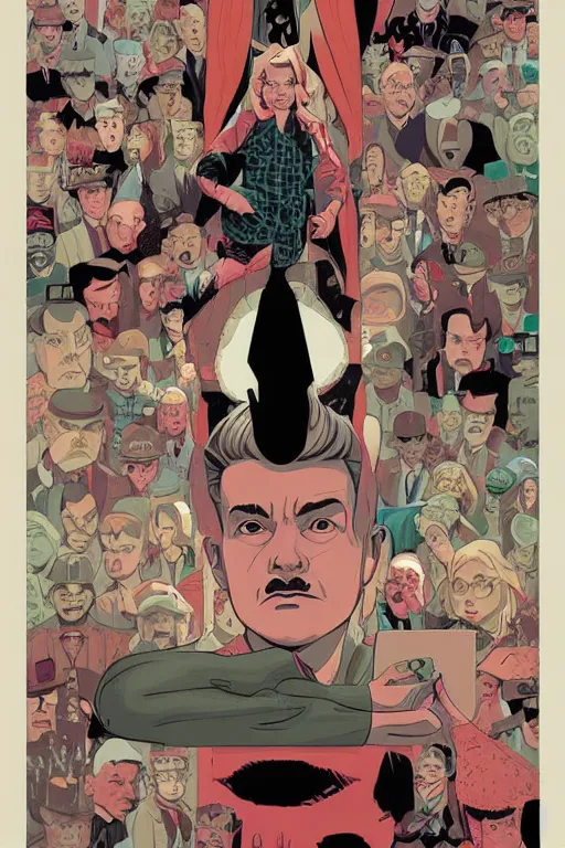 Prompt: Twin Peaks comic artwork cover by Tomer Hanuka