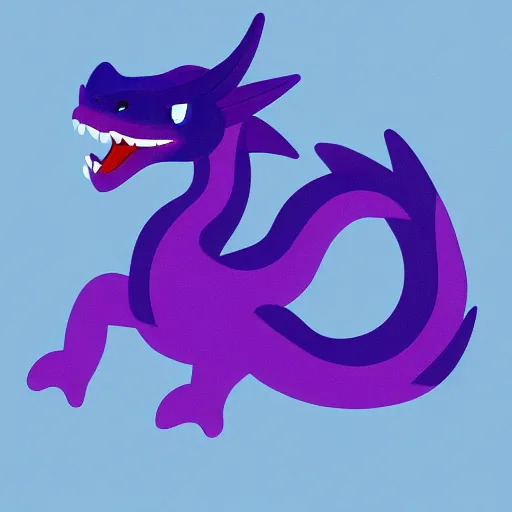 Prompt: very cute purple dragon, 2d minimalism