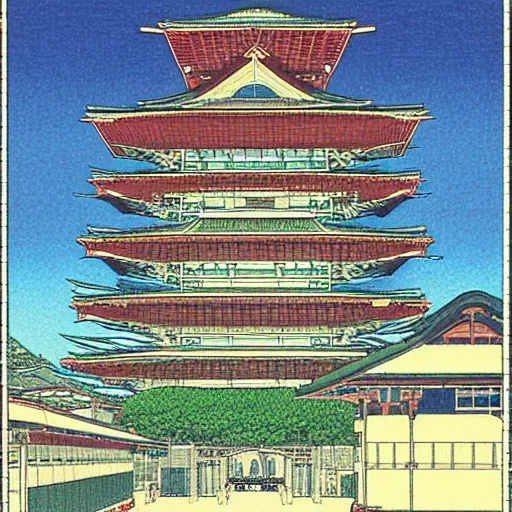 Prompt: the cyberpunk cty,PPT,Kawase Hasui