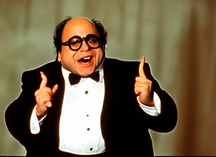 Image similar to film still of Danny Devito as Mini Me from Austin Powers 1999