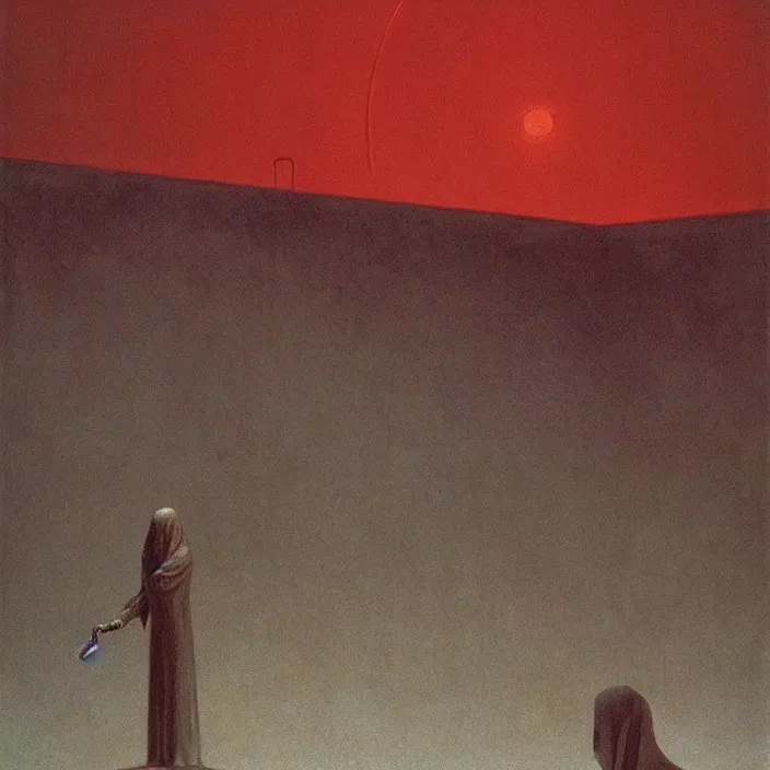 Image similar to false prophet, science fiction, Edward Hopper and James Gilleard, Zdzislaw Beksinski, highly detailed