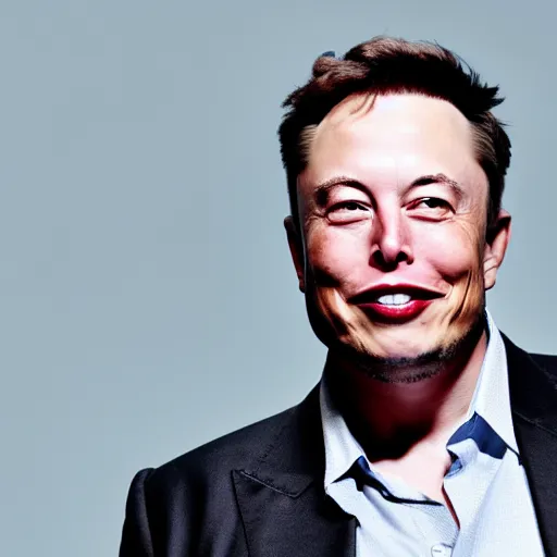 Image similar to A still image of Elon Musk. Its a medium shot. He is smiling and looking to the left. He looks a little puzzled. Shallow depth of field.
