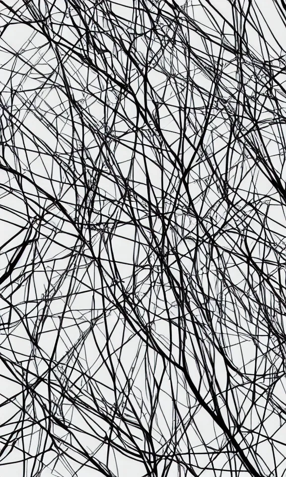 Prompt: many intertwined metallic branches, minimalist grayscale 2d vector art, hd phone wallpaper, trending on behance